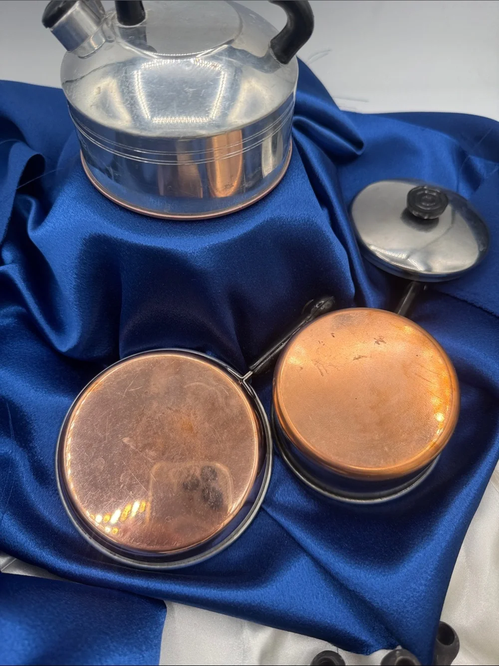 Copper bottom children’s stainless Steel Saucepan Set with Black Handles